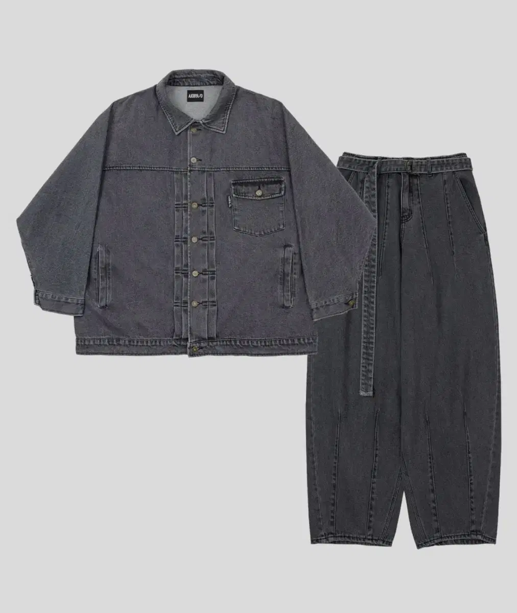 아조바이아조 Batwing Oversized Denim SET GREY